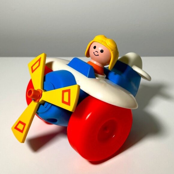 Other - Vintage 80s Fisher Price Pull Along Airplane Pull Toy #171 Made in A